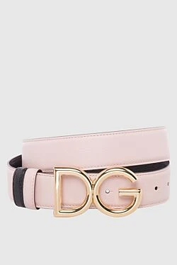 Dolce & Gabbana ремень двусторонний кожаный розовый женский 168397 - фото 1