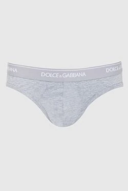 Dolce & Gabbana мужские серые трусы брифы из хлопка и эластана 168466 - фото 1