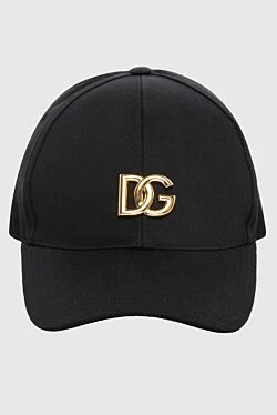 Dolce & Gabbana кепка хлопковая декорированная логотипом черная мужская 168491 - фото 1
