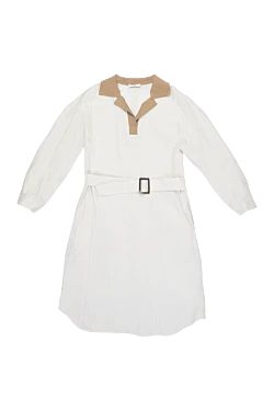 Peserico white striped dress with a contrasting neckline women's 168686 - photo 1