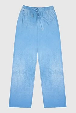 Ermanno Scervino брюки женские свободного кроя голубые 169048 - фото 1