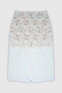 Ermanno Scervino юбка из хлопка и полиамида белая женская 169055 - фото 1