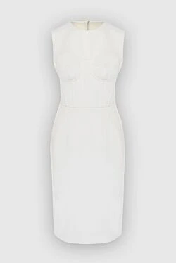 Dolce & Gabbana платье из ацетата и эластана белое женское 170522 - фото 1