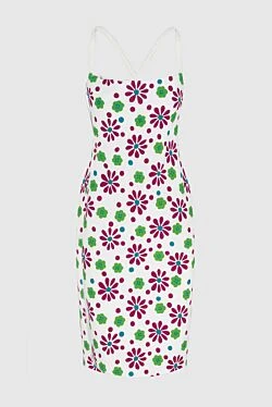 Saint Laurent платье из вискозы белое женское 170754 - фото 1