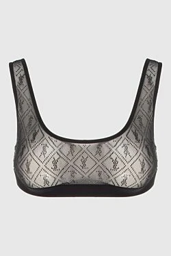 Saint Laurent polyester top for women black 170759 - photo 1