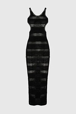 Saint Laurent платье из хлопка черное женское 170765 - фото 1