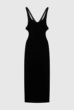 Saint Laurent платье из вискозы и копры черное женское 170794 - фото 1