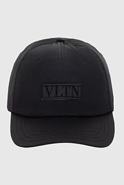 Valentino кепка чорна з патчем логотипу в тон чоловіча 170849 - фото 1