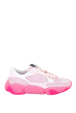 Valentino women's leather sneakers with bright pink sole pink 170852 - photo 1