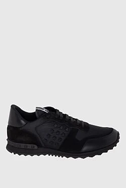 Valentino black suede and textile sneakers for men 171458 - photo 1