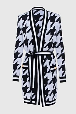 Balmain кардиган з вовни та льону білий жіночий 171536 - фото 1