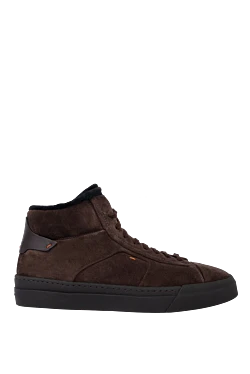 Santoni ботинки из кожи коричневые мужские 171778 - фото 1