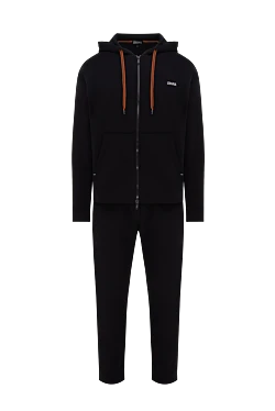 Ermenegildo Zegna костюм спортивный черный с капюшоном на контрастных шнурках мужской 172510 - фото 1
