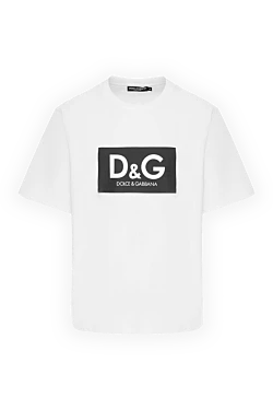 Dolce & Gabbana футболка из хлопка белая мужская 173570 - фото 1