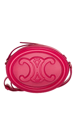 Celine women's pink oval leather bag with logo 174159 - photo 1