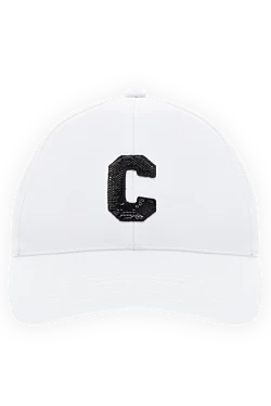 Celine women's cotton cap white with black logo 174166 - photo 1
