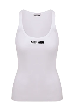 Miu Miu white cotton t-shirt for women 174205 - photo 1