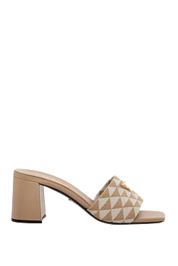 Prada мюли из текстиля бежевые женские бежевые 174222 - фото 1