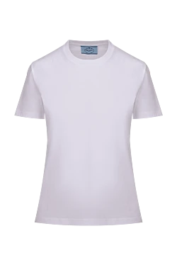 Prada футболка базовая женская белая хлопковая 174232 - фото 1