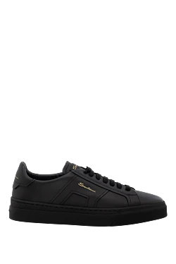 Santoni кеды из кожи черные женские 174314 - фото 1