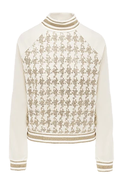 Balmain джемпер з бавовни та поліестеру білий жіночий 174879 - фото 1
