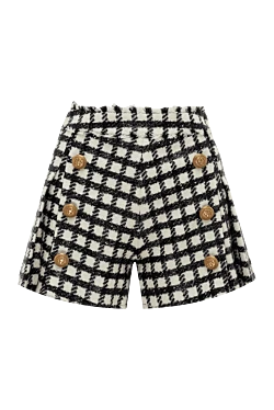 Balmain white wool and polyamide shorts for women 174881 - photo 1