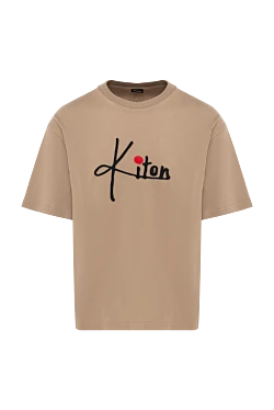 Kiton футболка з бавовни бежева чоловіча 175076 - фото 1