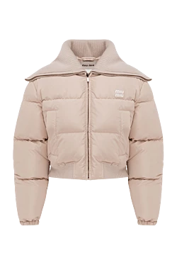 Miu Miu beige cropped jacket with a large collar women's 175178 - photo 1