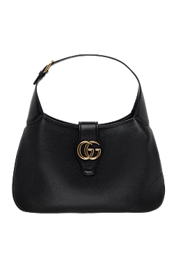 Gucci сумка из кожи черная женская 175329 - фото 1