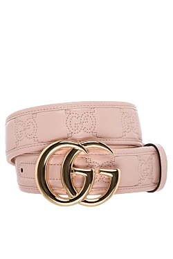 Gucci ремень из кожи розовый женский 175359 - фото 1
