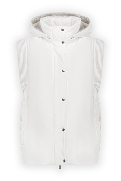 Peserico white hooded vest decorated on the shoulders women's 175996 - photo 1