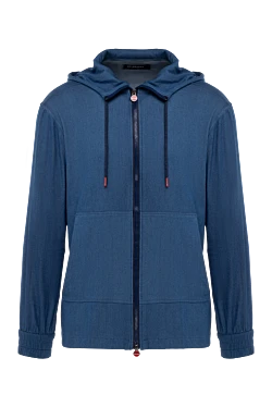 Kiton кофта спортивна з бавовни та еластану блакитна чоловіча 176178 - фото 1