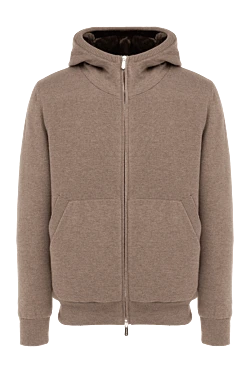 Svevo men's beige cashmere cardigan with a hood 176200 - photo 1