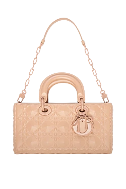 Dior сумка зі шкіри жіноча бежева 176339 - фото 1