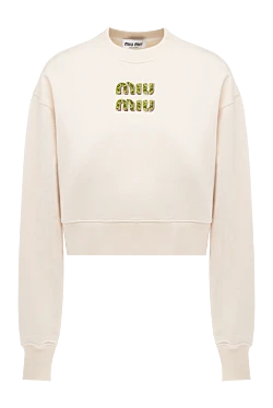 Miu Miu hoodie made of cotton for women beige 176449 - photo 1