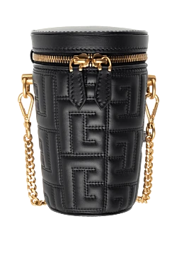 Balmain женская черная сумка из натуральной кожи 176488 - фото 1