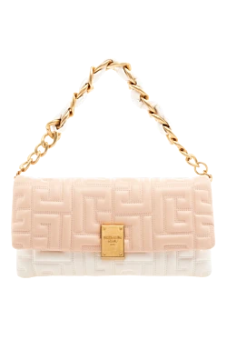 Balmain сумка з овечої шкіри жіноча бежева 176489 - фото 1