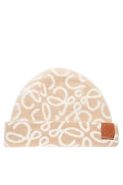 Loewe шапка из шерсти и полиамида женская бежевая бежевая 176496 - фото 1