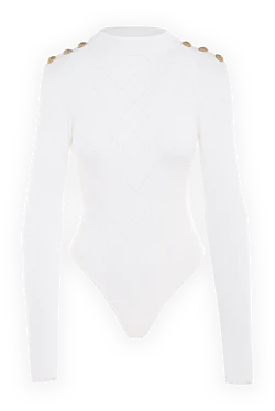 Balmain топ з віскози та поліестеру жіночий білий 176591 - фото 1