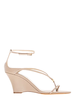 Khaite sandals made of genuine leather for women beige 176792 - photo 1