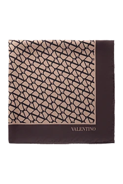 Valentino хустка шовкова жіноча коричнева 176974 - фото 1