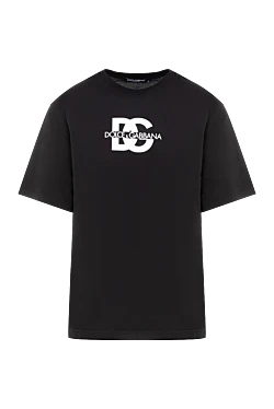 Dolce & Gabbana men's black cotton t-shirt with logo 177102 - photo 1