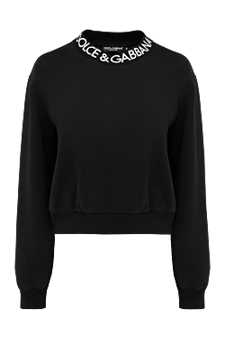 Dolce & Gabbana світшот з бавовни та поліестеру жіночий чорний 177219 - фото 1