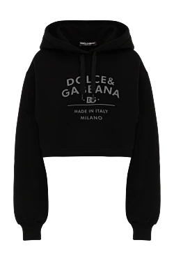 Dolce & Gabbana худі з бавовни та поліестеру жіноче чорне 177220 - фото 1