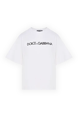 Dolce & Gabbana жіноча біла бавовняна футболка з логотипом 177222 - фото 1
