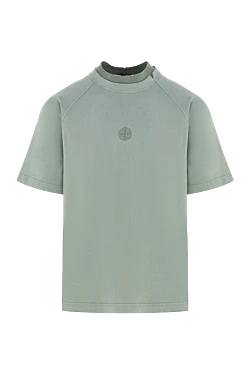 Stone Island футболка из хлопка мужская зеленая 177266 - фото 1