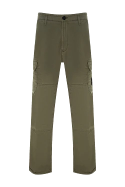 Stone Island мужские зеленые брюки из хлопка и эластана с логотипом 177279 - фото 1