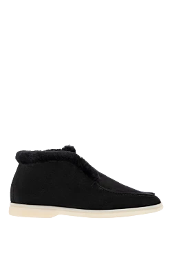 Fleur de Paris black suede and fur loafers for women 177729 - photo 1