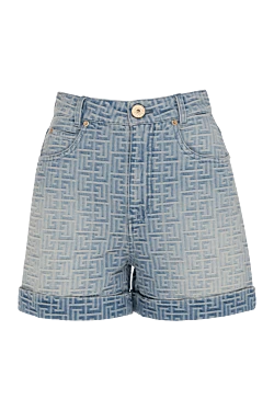 Balmain denim shorts made of cotton for women blue 177777 - photo 1