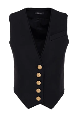 Balmain women's black leather suit vest 177778 - photo 1